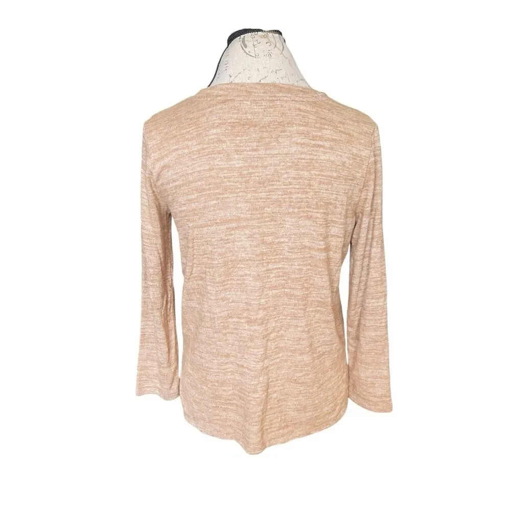 Old Navy Girls Sweater Sz Large Sz 10-12 Rock Crystal Brown Long Sleeve Crew